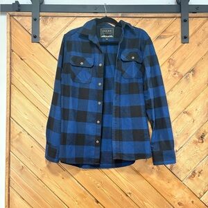 Jachs Blue and Black Casual Button Down Flannel